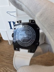 Invicta Racing Quartz Black Dial White Silicone Men’s Sport Wristwatch 48.5mm