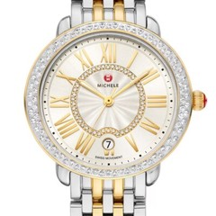 Michele Serein Mid Diamond Dial & Bezel Gold Two-Tone Ladies watch MWW21B000138