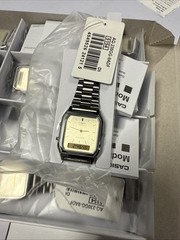 Casio Men’s Vintage Ana-Digi Quartz Cream Dial Stainless Steel Watch AQ230GG-9A