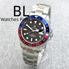 36Mm 38Mm NH34 GMT Watches for Men Blue Red Black Blue Green Bezel Sapphire Glas
