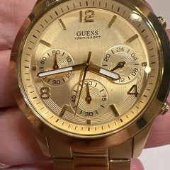 GUESS Women’s Gold 100m/330 ft. Water Resistant Chronograph Watch New Battery
