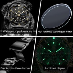 Men’s Fashion Analog Watch – Stainless Steel, Waterproof, and Luminous Feature