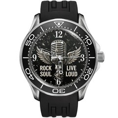 Rock Soul Live Loud Microphone Wrist Watch Classic Rock Style Sporty Rare