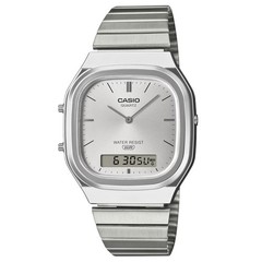 Casio Watch AQ-240E-7AEF Unisex Analogue Digital Vintage Collection Silver Dial