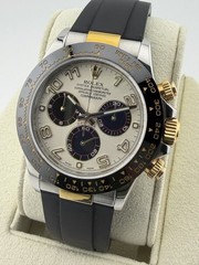 Rolex Cosmograph Daytona 116523 Two-Tone Panda Racing Dial Custom Bezel / Strap