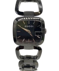 Gucci YA128507 Ladies Wristwatch Black Leather Band 2cm Dial Used