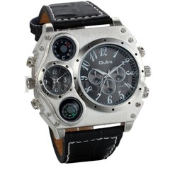 Hot Men’s Luxury Quartz Sport Military Leather Band Stainless Steel Wrist Watch