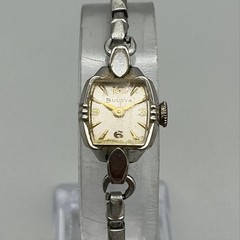 Vintage Bulova Womens Watch 13mm Cocktail Watch Silver Tone Manual Stretch
