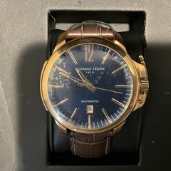 Giorgio Fedon 1919 Automatic Mens Watch Blue Dial Rose Gold