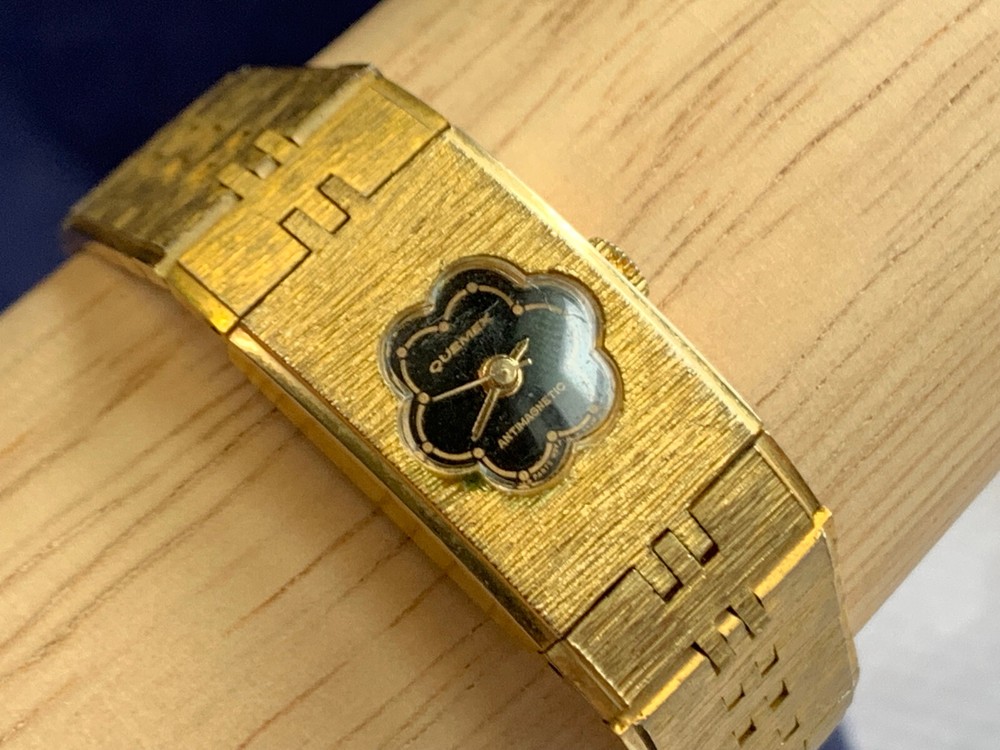 Vtg Quemex Automatic Mens Wrist Watch 6.5″ Band Fold Over Clasp Timepiece *RUNS*