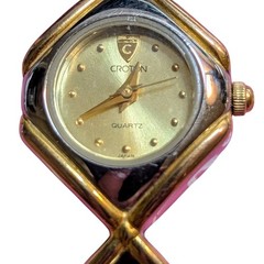 Vintage Croton X & O Two Toned Band Quartz Wristwatch W/ Fold Over Clasp