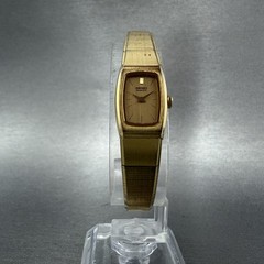 Seiko Tank Watch Women 13mm Champagne Dial Gold Tone Rectangle 2e20-5139 NewBatt