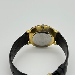 Women’s ID TITANIUM Gold Tone Watch, Multicolor Acid Dial, Black Leather, 32mm