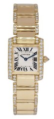 Cartier Tank Francaise Small 18k Yellow Gold Diamond Ladies Watch 1820