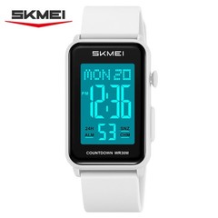 SKMEI Men Rectangle Watch LED Countdown Wristwatch Boys Girl Digital Sport Watch