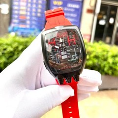 Skeleton V16 Engine Watch Men Mechanical Retro Racing Sport