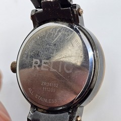 Relic Women’s Watch 32MM Multicolor Dial Gold Black Bracelet 5.5″ New Battery