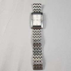 Wittnauer Swiss Rectangle Silver Wristwatch Sapphire Crystal Estate Sale Working