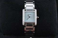 Cartier Tank Francaise Small “Candran Double C Motif” White Gold, WE1002S3