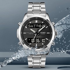 SKMEI Dual Analogue Digital Watch Stainless Steel Date CHRONO Sport Men Watches