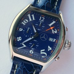 Mercedes Benz Classic Racing Sport Car Accessory Blue Design Chronograph Watch