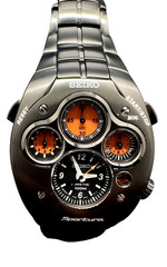Rare Limited Edition Seiko Sportura SLQ019 Kinetic Chronograph Mens Watch