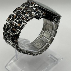 Daytrip Watch Women’s Cheetah Print Orange & Black Band Silver Dial NEW BATTERY
