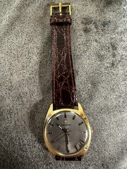 Vintage Zenith Automatic 18K Solid Gold 2572 PC Watch 1970s Signed Crown Buckle