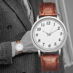 NEW LEATHER LUXURY QUARTZ ULTRA-THIN ANALOG WATCH CASUAL CLASSIC UNISEX