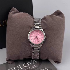 Bulova 96P249 Sutton Pink Diamond Dial Stainless Steel Women’s Quartz Watch 28mm