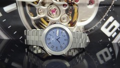 Joseph Abboud 18/1003 Blue Dial Silver Tone Day Date Indicator Men’s Watch