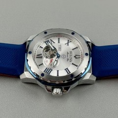 Bulova Marine Star 98A225 Automatic White Dial Blue Rubber Strap Men’s Watch