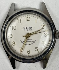 Vintage Sellita Swiss 17 Jewels Mechanical Hand Wind Incabloc Watch 31mm – RUNS