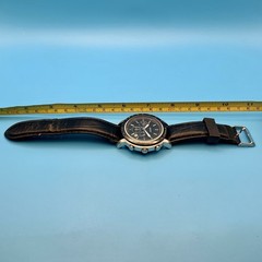 DKNY NY-1478 Men’s Chrono Wristwatch Date St Steel Leather Band Working New Batt