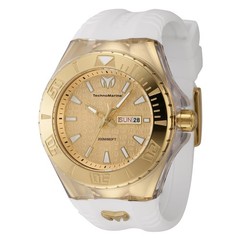 TechnoMarine TM-122014 Cruise Monogram 46mm Gold Watch Gold Dial White Strap