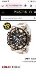 Invicta Bolt Surge Men’s Quartz Chronograph Tachymeter Black 52mm Dial