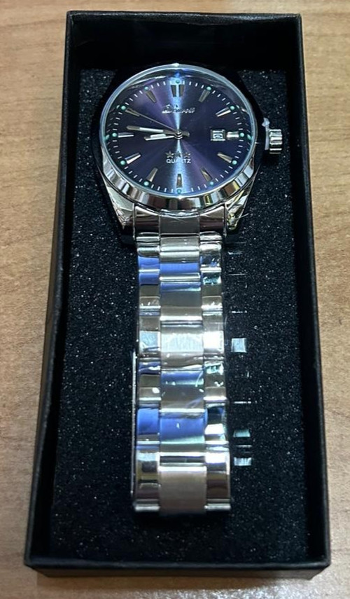 Denvosi QUARTZ Watch – Steel with Dark Blue Dial