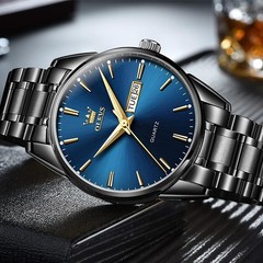 Men’s Casual Luminous Watch – Waterproof, Stylish Blue and Black Design