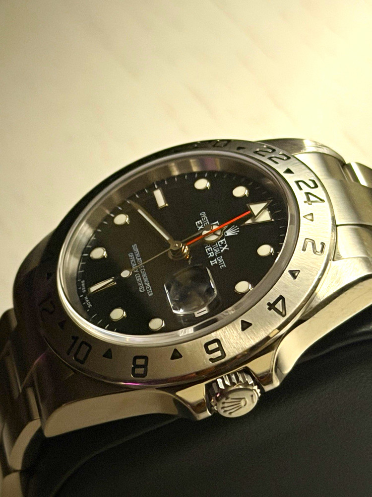 2003 Rolex Explorer II 16570 Black Dial, No Box/Papers. Light wear