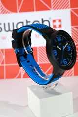 NEW Limited Swiss Swatch BIG BOLD BBBLUE Black And Blue 47mm Watch SO27B101 Lumi