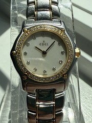 Vintage Ebel 1057902 18K Gold & Diamond Bezel Ladies Quartz Wristwatch MOP
