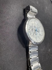 SEIKO ALBA Worldmap Chronograph Watch Silver Metal From Japan