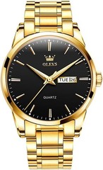 Elegant Gold & Silver Analog Quartz Watch for Men – Scratch Resistant Waterproof