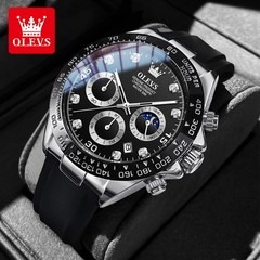 Waterproof Watch OLEVS Quartz Luxury Business Luminous Date Men’s Men Strap