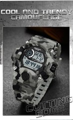 SANDA 2183 Men’s Digital Sport Watch Military Camo Waterproof Silicone Watch