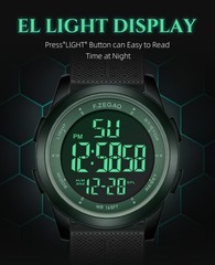 F.ZEGAO Metal UltraThin Waterproof Digital Watch Men, Military Watches with T…