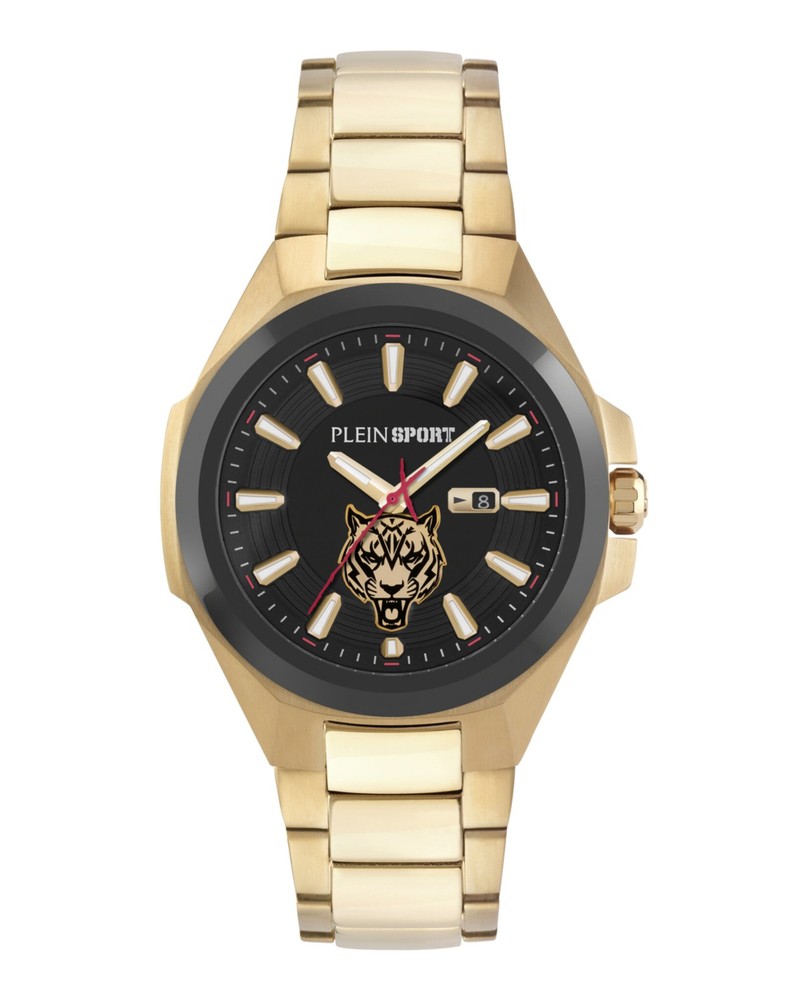 Plein Sport Mens Gold 47mm Bracelet Fashion Watch