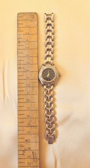 Vintage Potencial Gold Silver Two-Tone Analog Wristwatch Bracelet Stainless Back