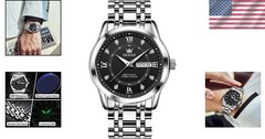 Stylish Three-Hand Quartz Watch for Men – Roman Numerals & Adjustable Bracelet