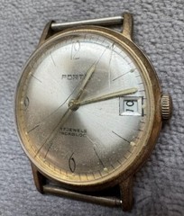 Vintage Porta 17 Jewels Incabloc Date Men’s Watch See Pictures Working